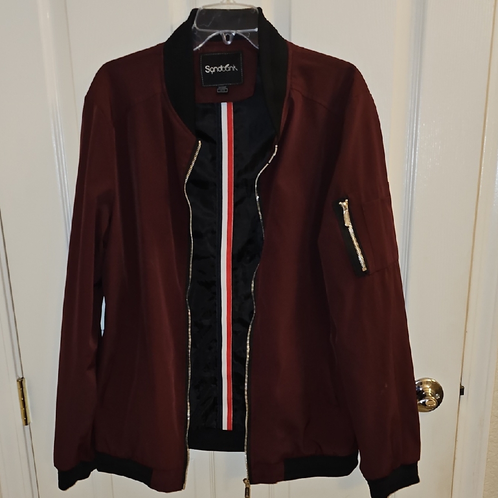 Sandbank Men's Burgundy Bomber Jacket